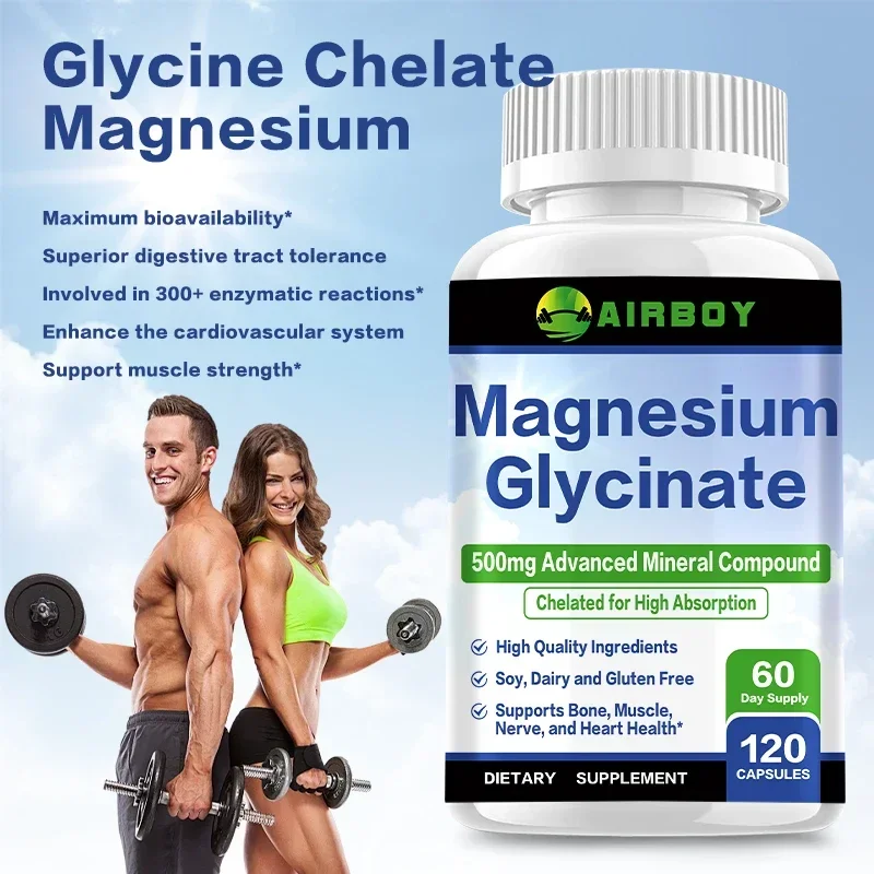 Magnesium Glycinate Capsule - Magnezyum Glisinat 500mg - Kas Gevşemesine,