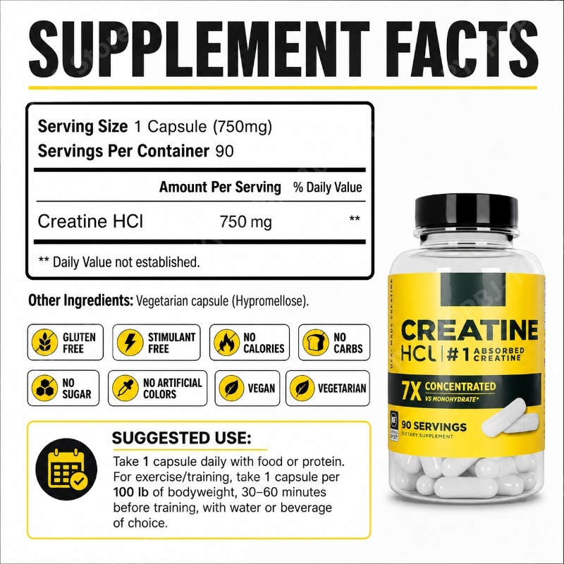 Kreatin HCl 750mg 90 Kapsül Fi - Fitness With Nutrition incelemesi ve fiyatı